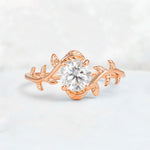 Round Cut Nature-Inspired Moissanite Solitaire Engagement Ring - Additional view