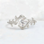 Round Cut Nature-Inspired Moissanite Solitaire Engagement Ring - Additional view
