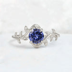 Round Cut Nature-Inspired Tanzanite Solitaire Engagement Ring - Additional view
