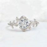 Round Cut Nature-Inspired Lab Diamond Solitaire Engagement Ring - Additional view