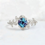 Round Cut Nature-Inspired Alexandrite Solitaire Engagement Ring - Additional view