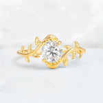 Round Cut Nature-Inspired Moissanite Solitaire Engagement Ring - Additional view