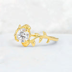Round Cut Nature-Inspired Moissanite Solitaire Engagement Ring - Additional view