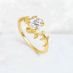 Round Cut Nature-Inspired Moissanite Solitaire Engagement Ring - Additional view