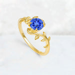Round Cut Nature-Inspired Sapphire Solitaire Engagement Ring - Additional view