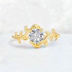 Round Cut Nature-Inspired Lab Diamond Solitaire Engagement Ring - Additional view