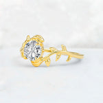 Round Cut Nature-Inspired Lab Diamond Solitaire Engagement Ring - Additional view