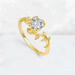 Round Cut Nature-Inspired Lab Diamond Solitaire Engagement Ring - Additional view