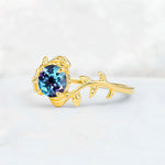 Round Cut Nature-Inspired Alexandrite Solitaire Engagement Ring - Additional view