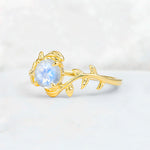 Round Cut Nature-Inspired Moonstone Solitaire Engagement Ring - Additional view