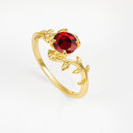Round Cut Nature-Inspired Ruby Solitaire Engagement Ring - Additional view