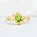 Round Cut Nature-Inspired Peridot Solitaire Engagement Ring - Additional view