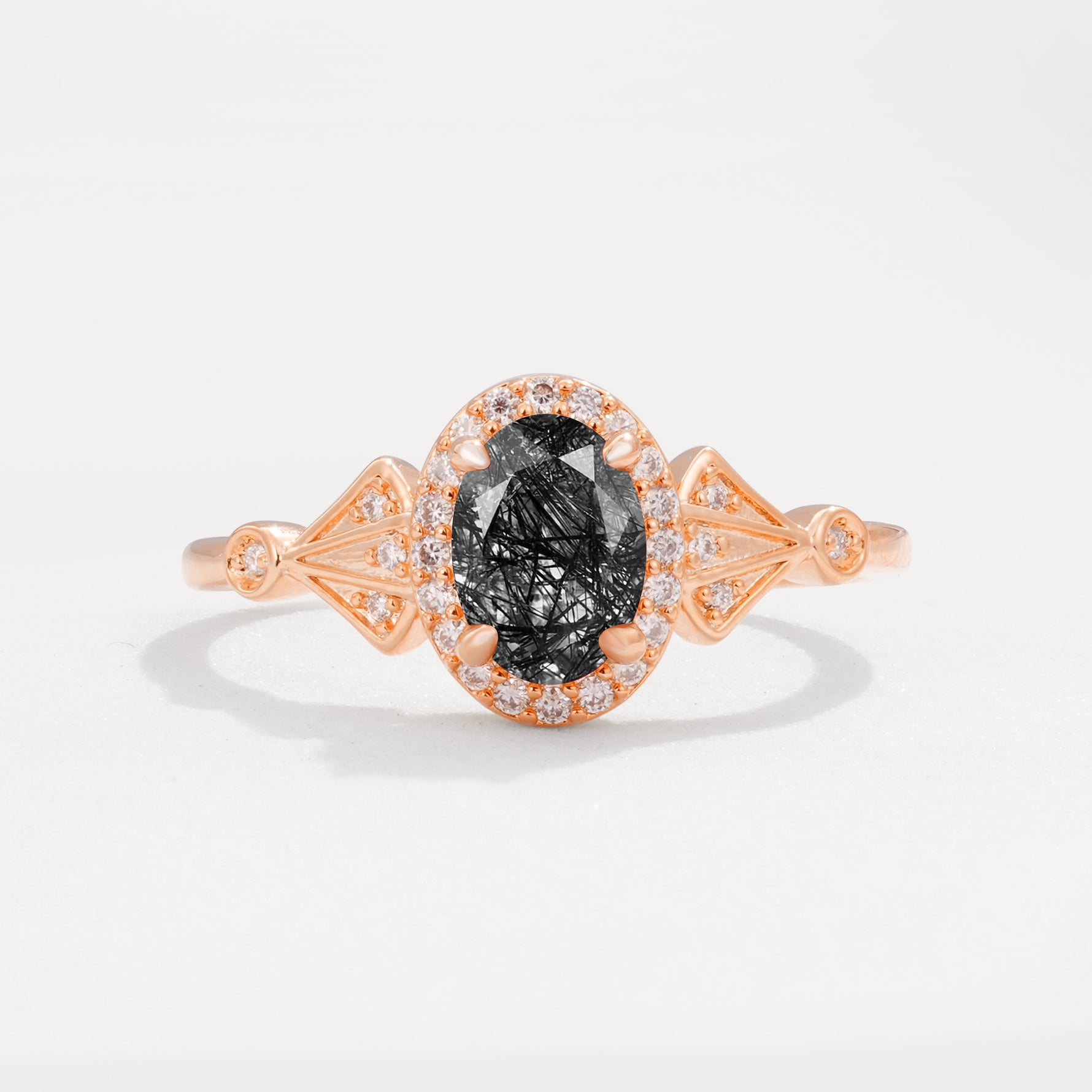 ML07052 Black Rutilated Quartz Ring - Additional view