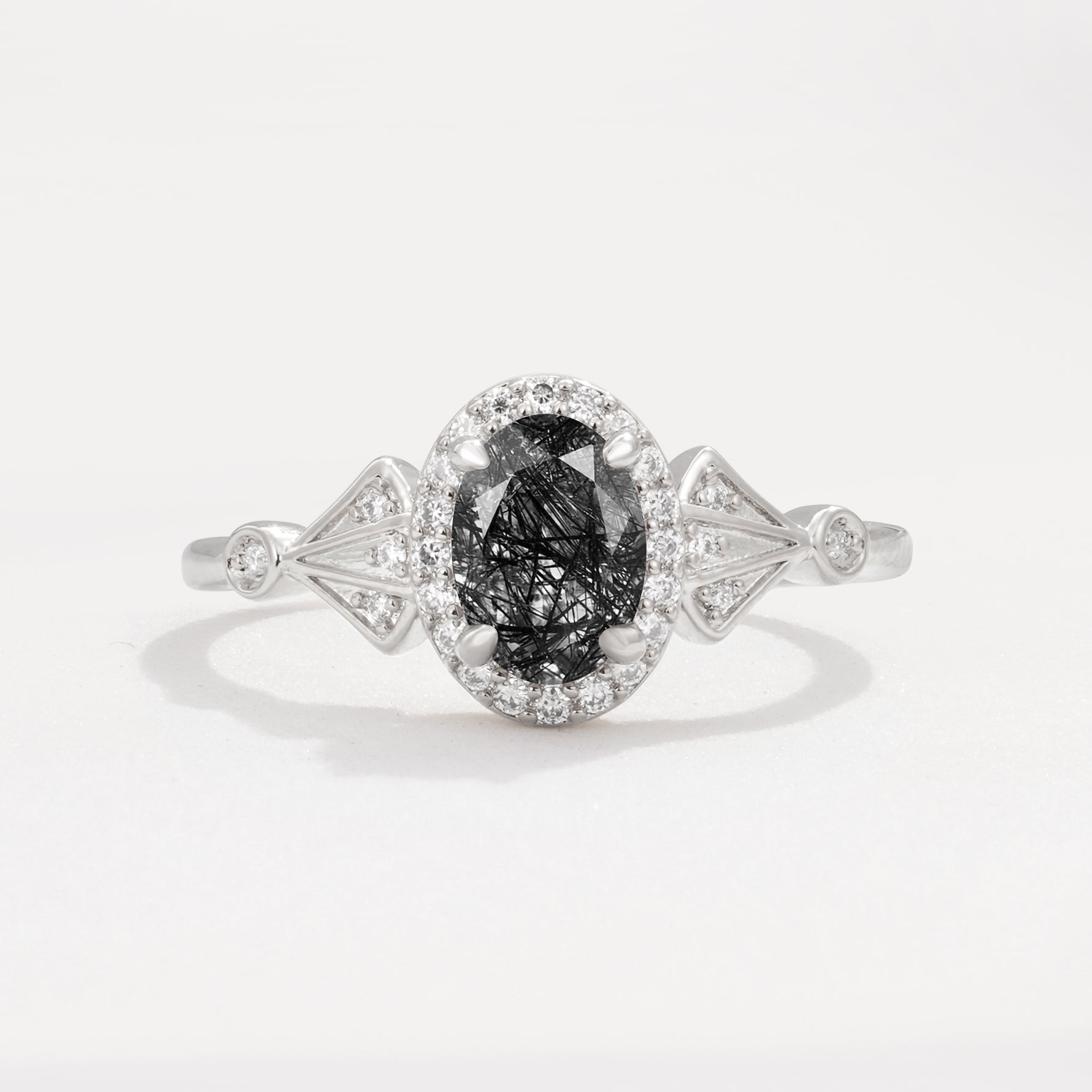 ML07052 Black Rutilated Quartz Ring - Additional view