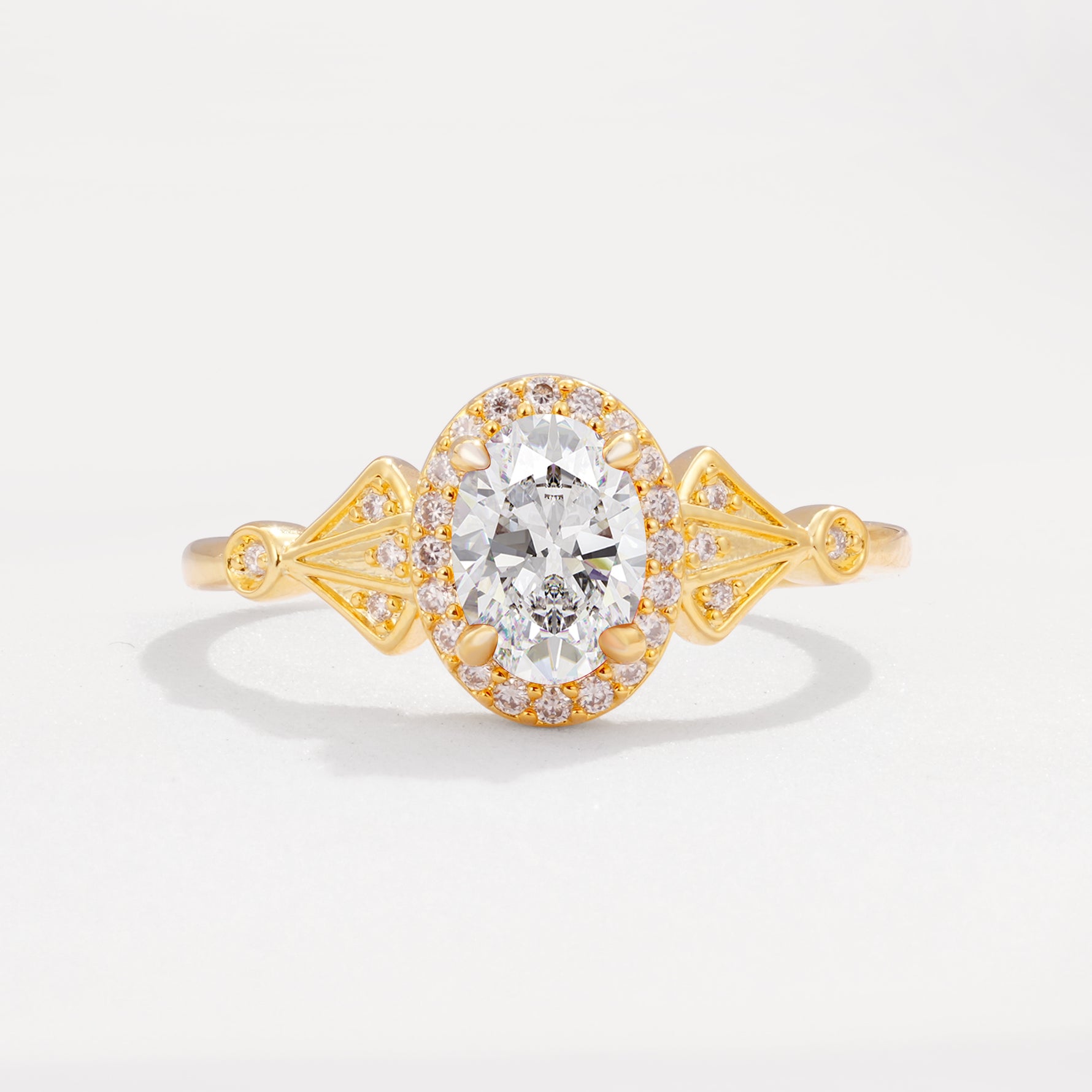 ML07052 Moissanite Ring - Yellow-Gold
