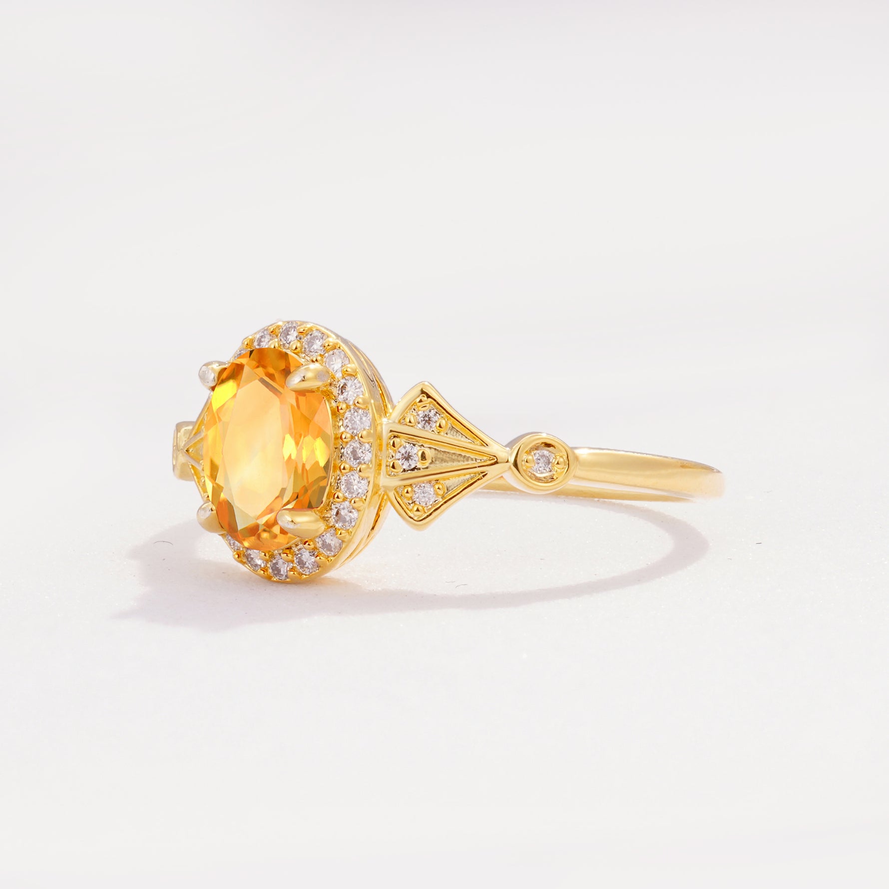 ML07052 Citrine Ring - White-Gold