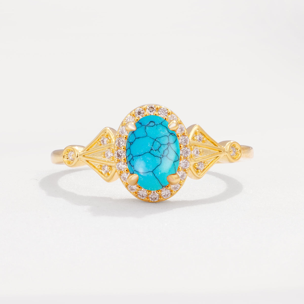 ML07052 Turquoise Ring - Yellow-Gold