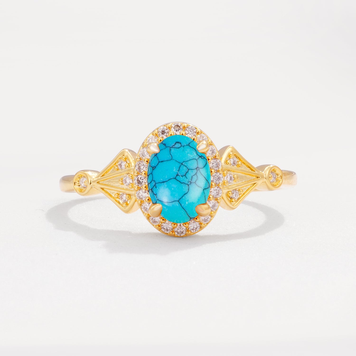 ML07052 Turquoise Ring - Yellow-Gold