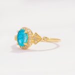 ML07052 Turquoise Ring - White-Gold
