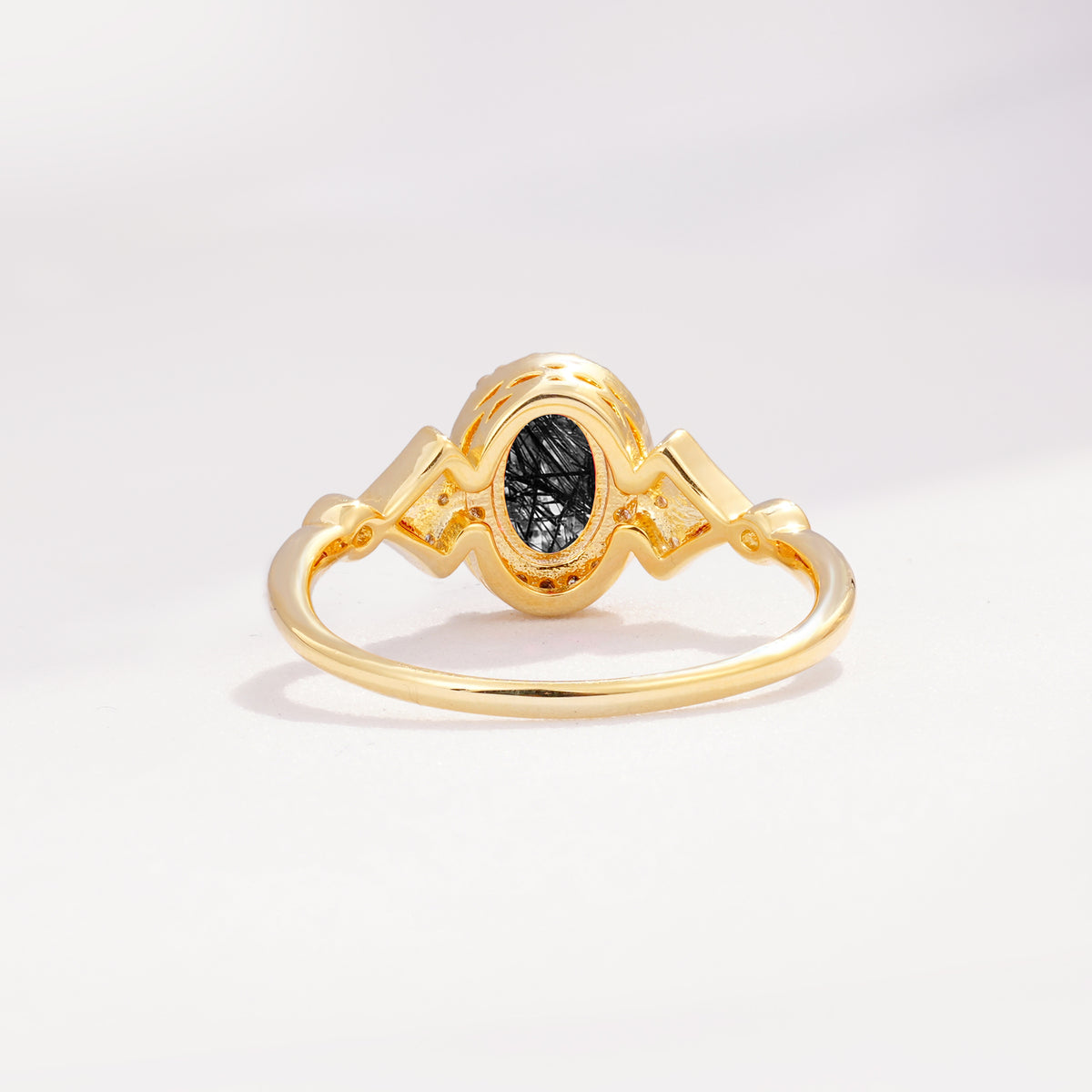 ML07052 Black Rutilated Quartz Ring - Additional view