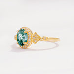 ML07052 Moss Agate Ring - White-Gold