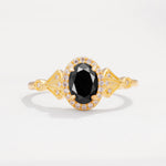 ML07052 Black Onyx Ring - Yellow-Gold