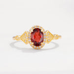 ML07052 Garnet Ring - Yellow-Gold