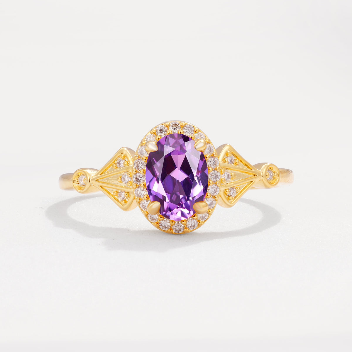 ML07052 Amethyst Ring - Yellow-Gold