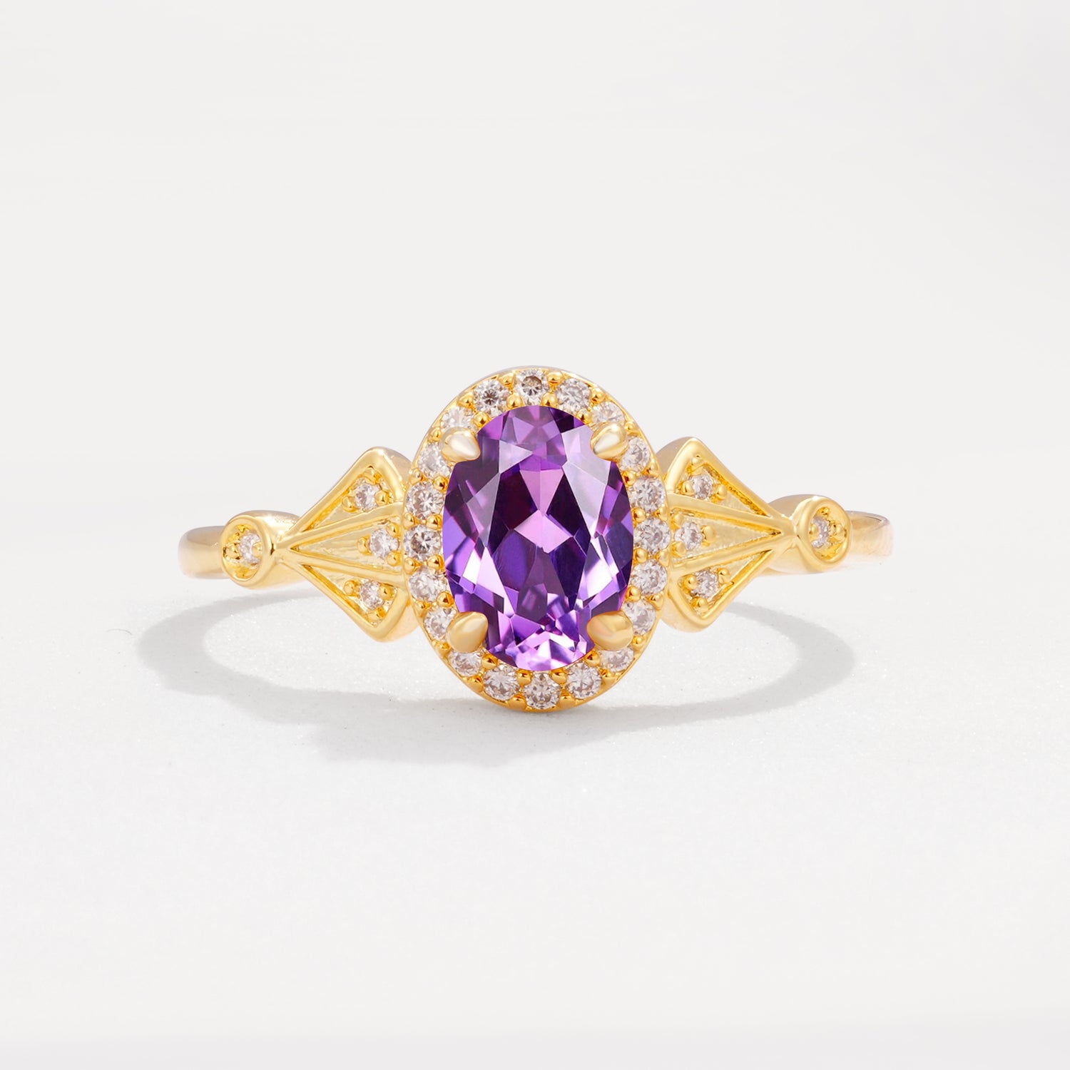 ML07052 Amethyst Ring - Yellow-Gold