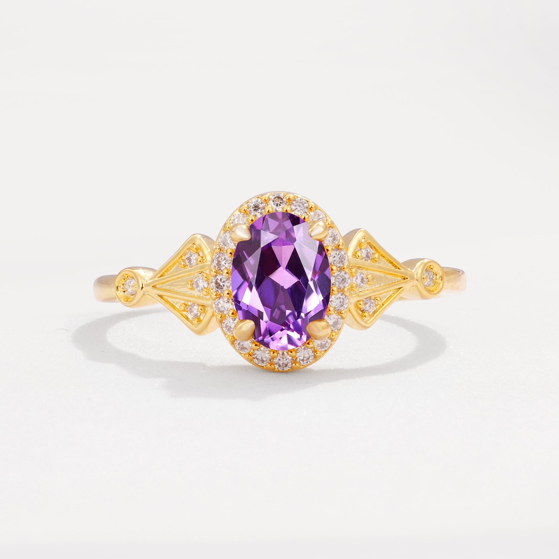ML07052 Amethyst Ring - Yellow-Gold