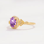 ML07052 Amethyst Ring - White-Gold