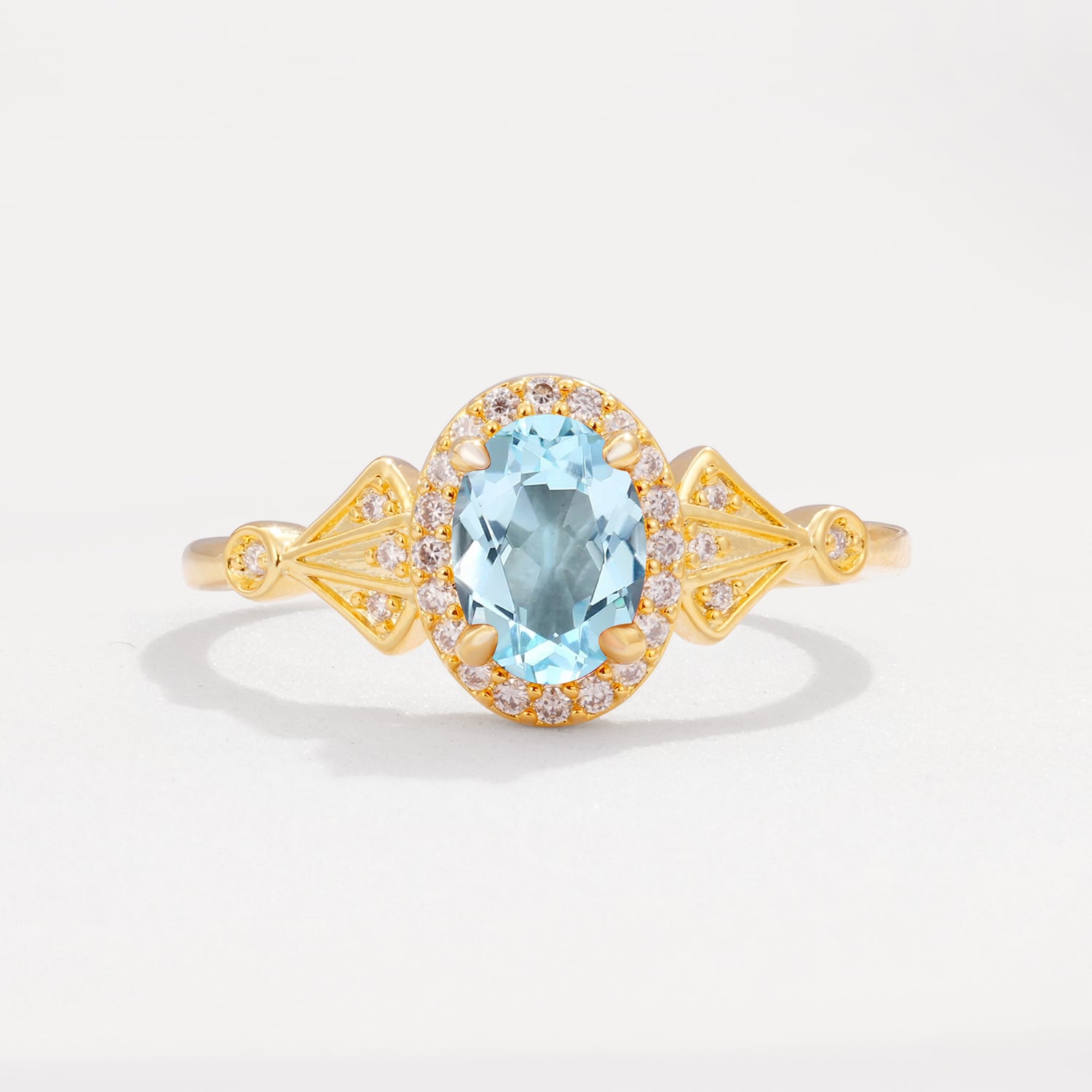 ML07052 Aquamarine Ring - Yellow-Gold