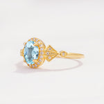ML07052 Aquamarine Ring - White-Gold
