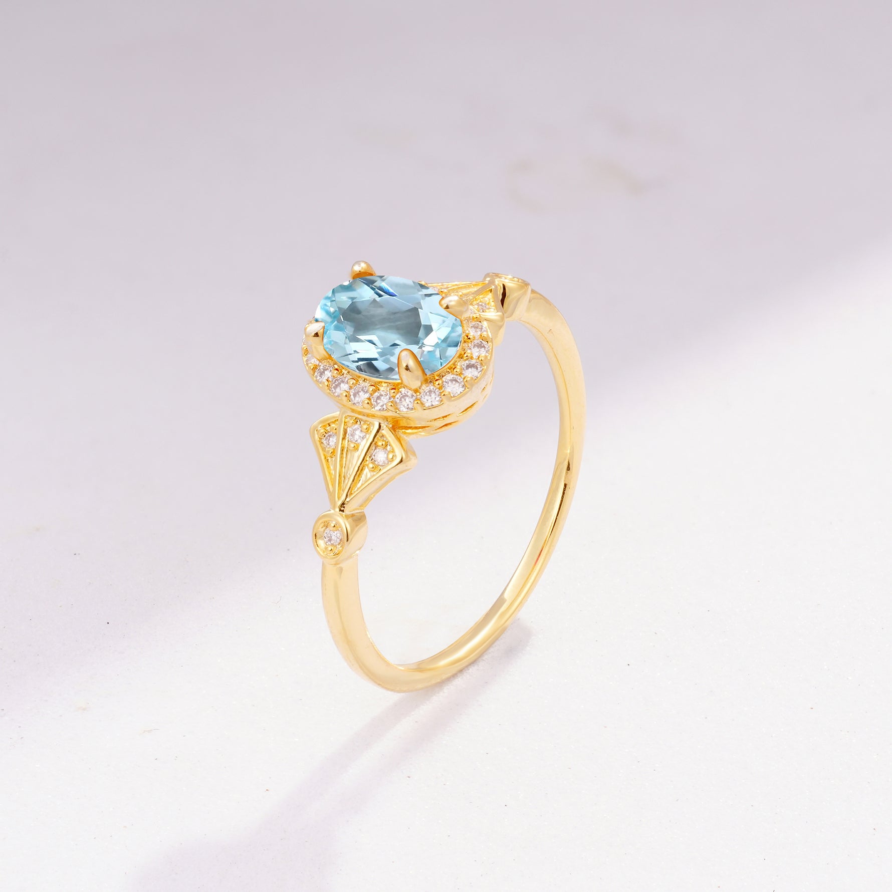 ML07052 Aquamarine Ring - Additional view