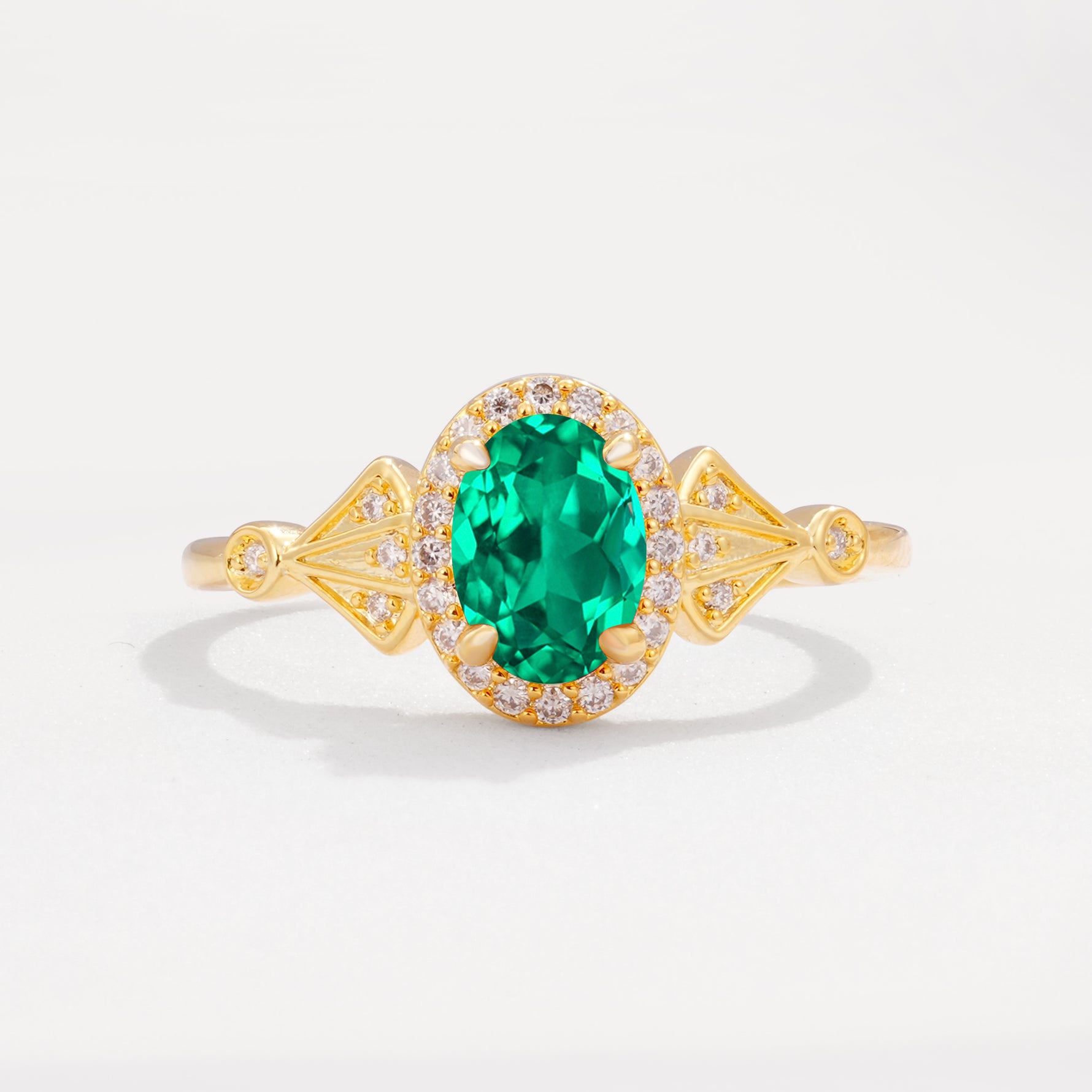 ML07052 Emerald Ring - Yellow-Gold
