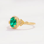 ML07052 Emerald Ring - White-Gold