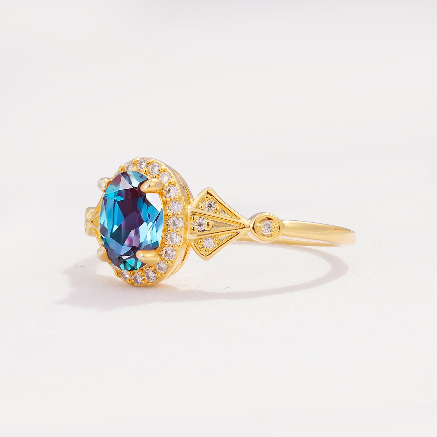 ML07052 Alexandrite Ring - White-Gold