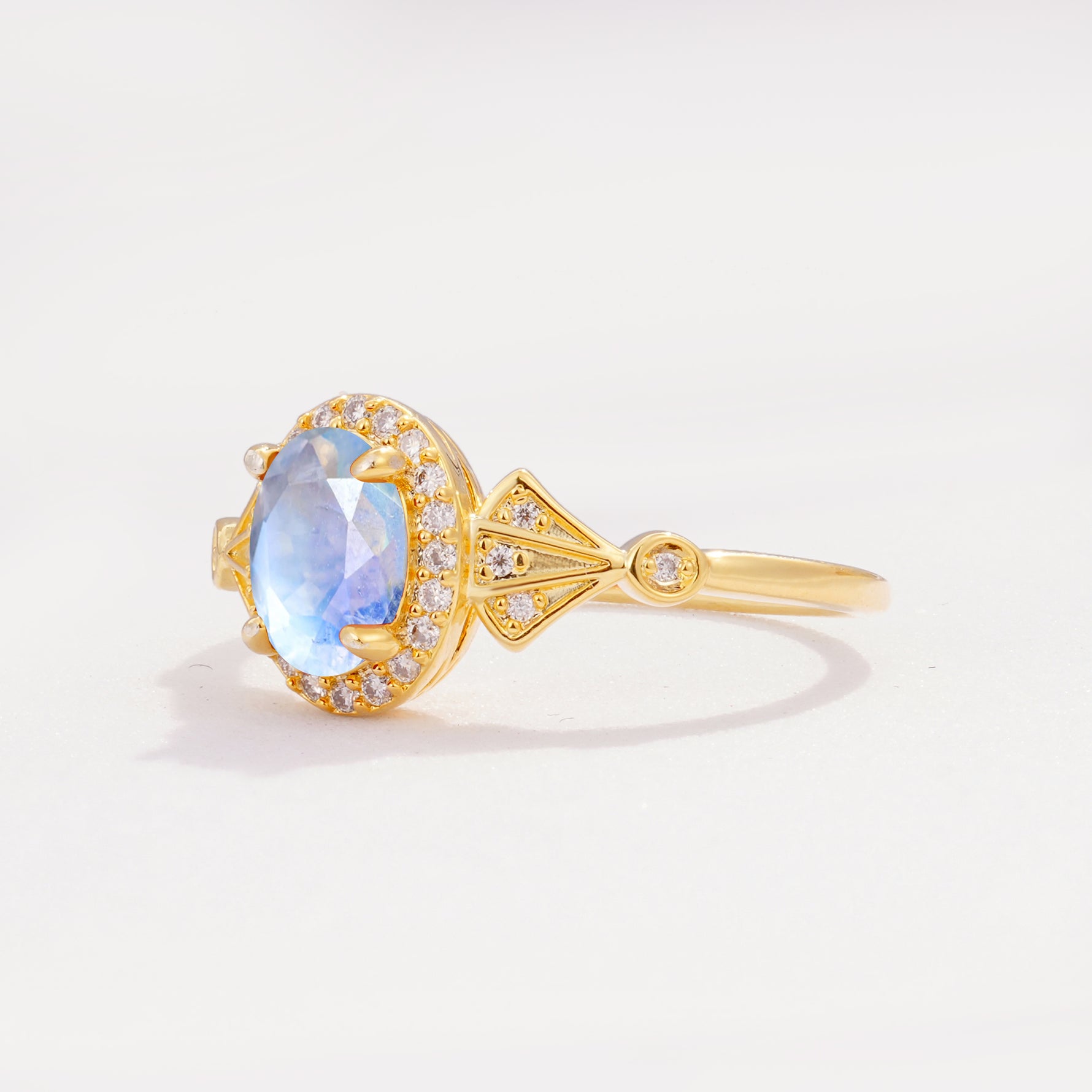 ML07052 Moonstone Ring - White-Gold