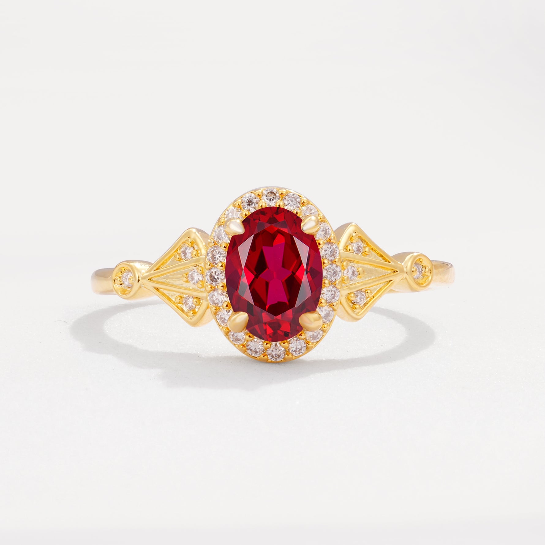 ML07052 Ruby Ring - Yellow-Gold