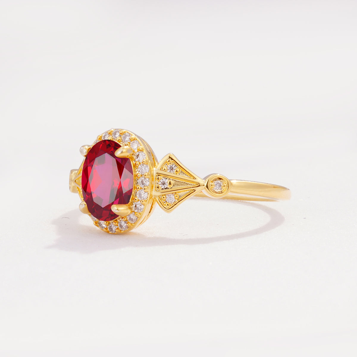 ML07052 Ruby Ring - White-Gold