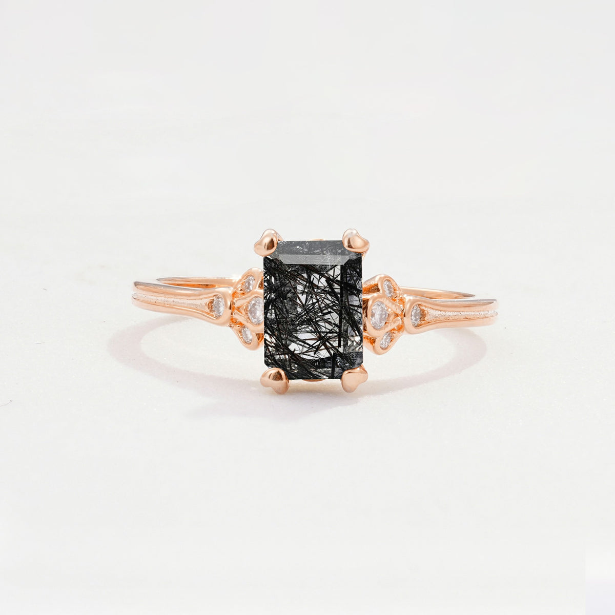 ML07055 Black Rutilated Quartz Ring - Additional view