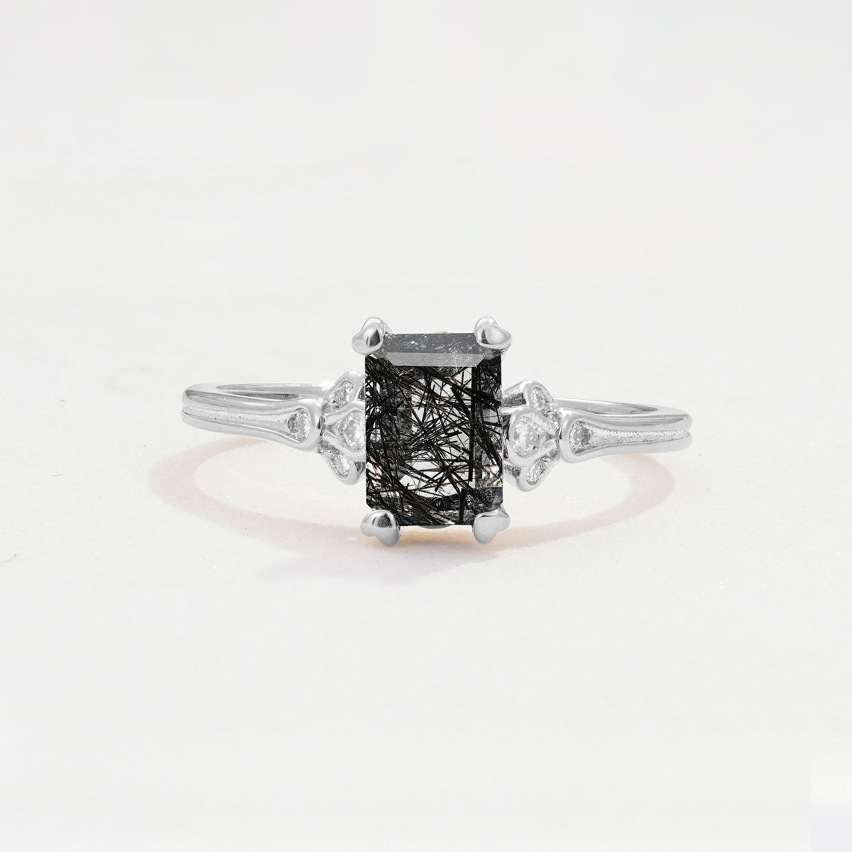 ML07055 Black Rutilated Quartz Ring - Additional view