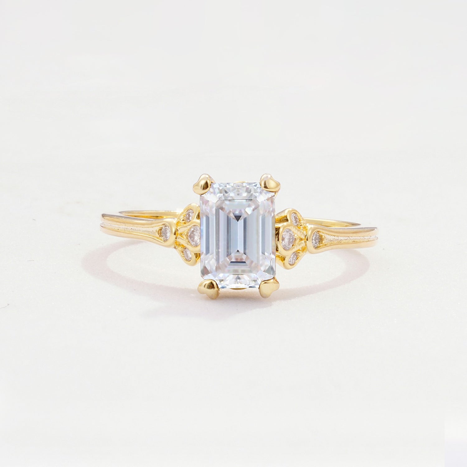 ML07055 Moissanite Ring - Yellow-Gold