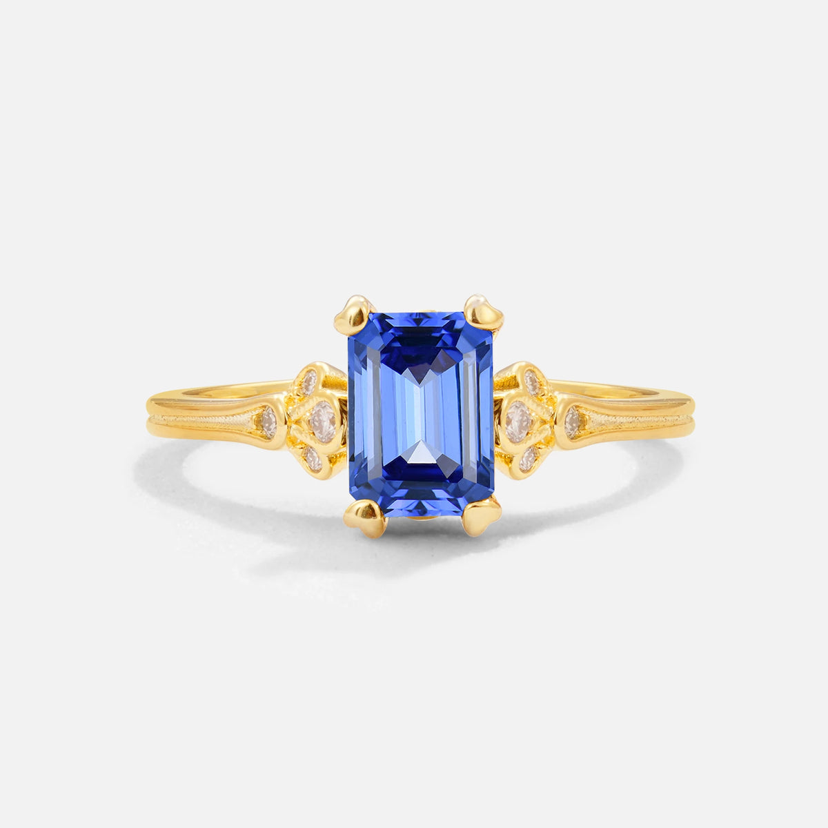 Classic 4-Prong Emerald-Cut Sapphire Engagement Ring