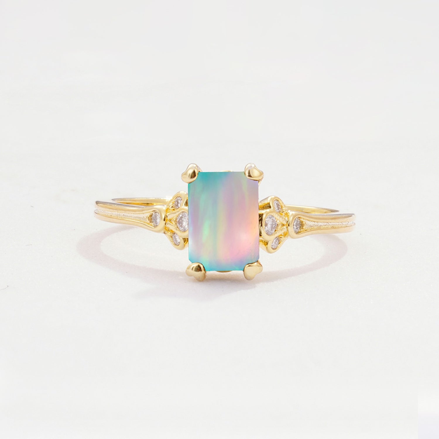 ML07055 Fire Opal Ring - Yellow-Gold