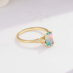 ML07055 Fire Opal Ring - White-Gold