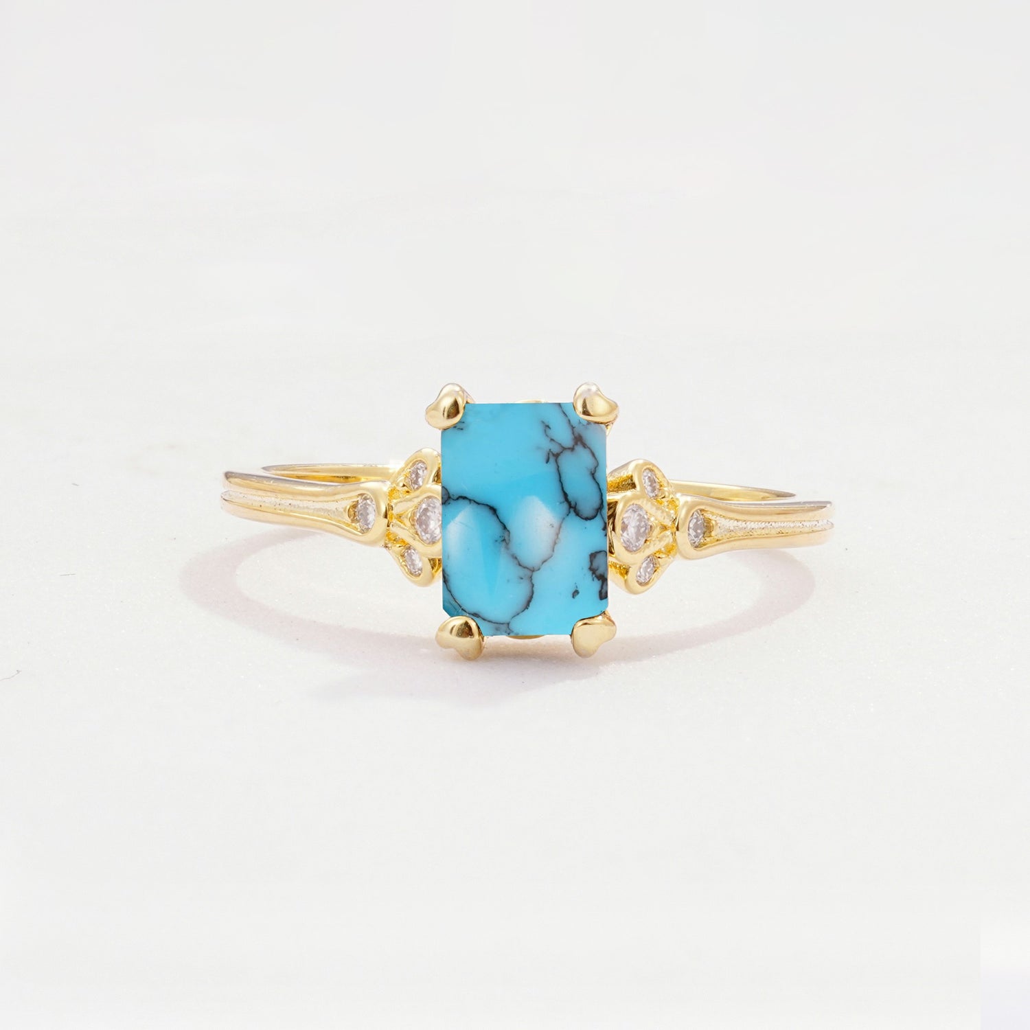 ML07055 Turquoise Ring - Yellow-Gold