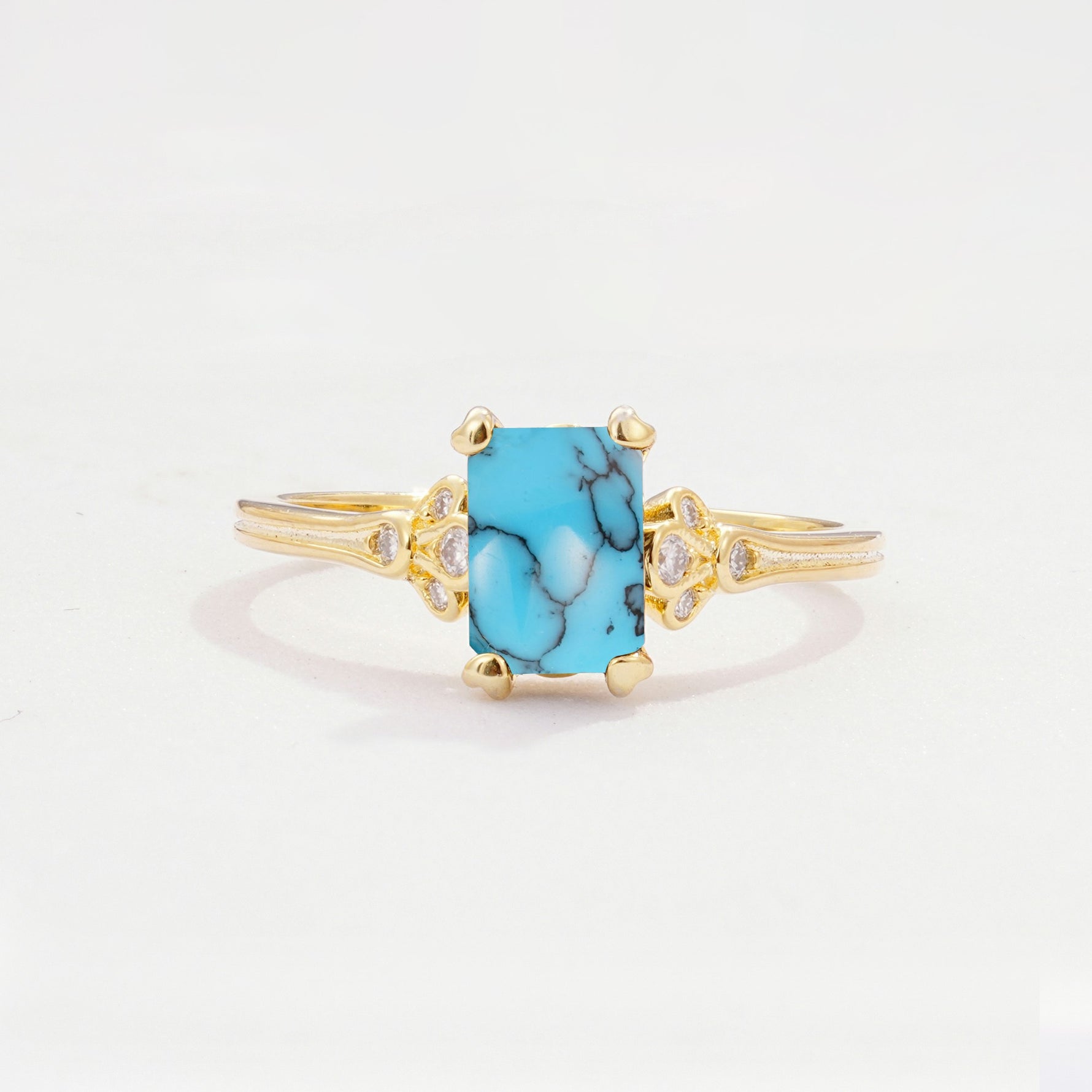 ML07055 Turquoise Ring - Yellow-Gold