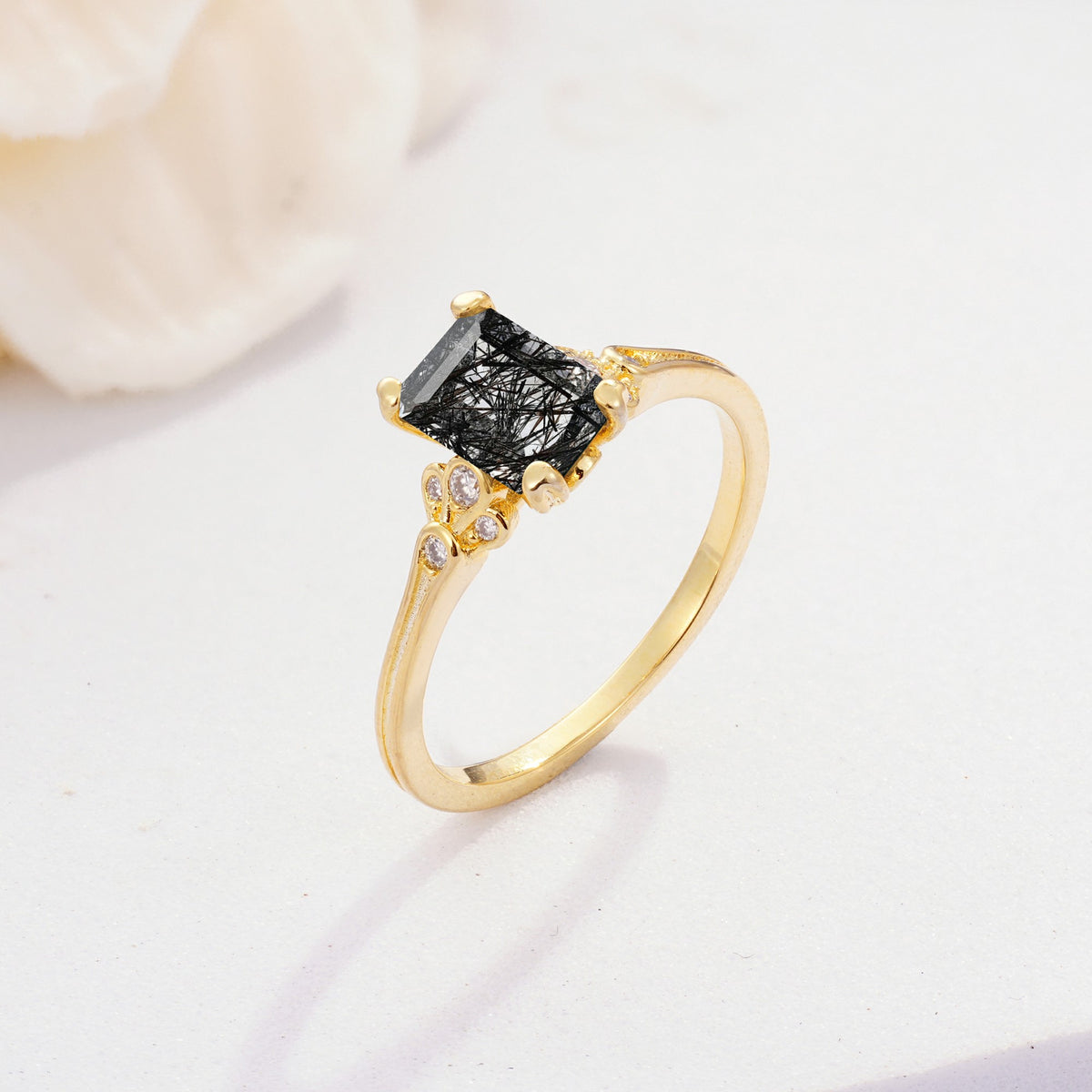 ML07055 Black Rutilated Quartz Ring - Additional view