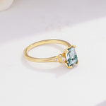 ML07055 Moss Agate Ring - White-Gold